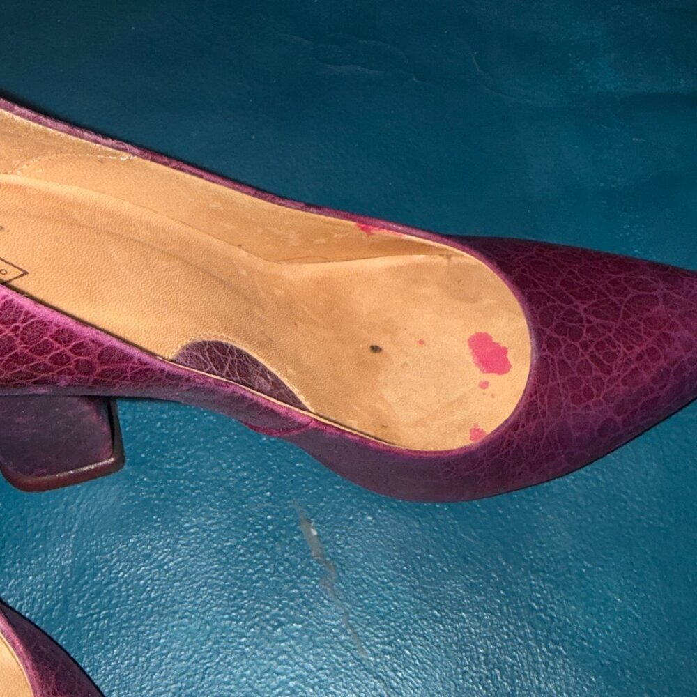 John Fluevog Gail Croc Embossed Pumps - 8.5 - Picture 3 of 8